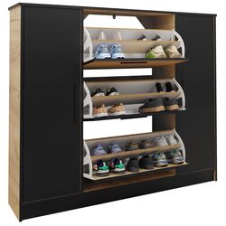 Tumba pentru incaltaminte Prime Furniture SZNB02D (Craft Oak Golden/Black) Thumb