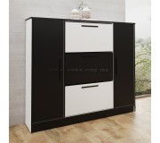 Tumba pentru incaltaminte Prime Furniture SZNB02D (White/Black)