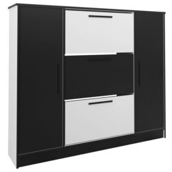 Tumba pentru incaltaminte Prime Furniture SZNB02D (White/Black) Thumb