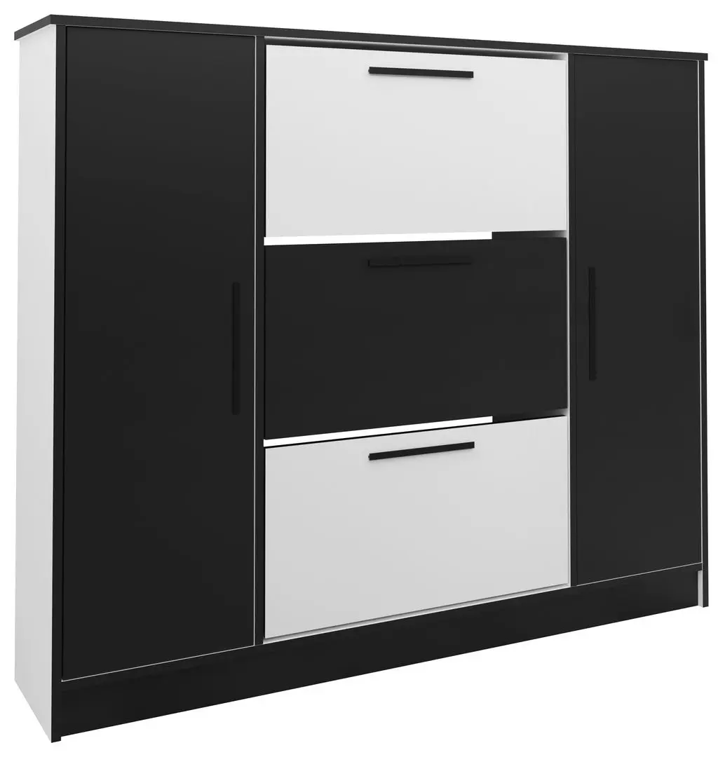 Tumba pentru incaltaminte Prime Furniture SZNB02D (White/Black) - 3