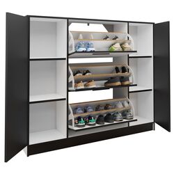 Tumba pentru incaltaminte Prime Furniture SZNB02D (White/Black) Thumb