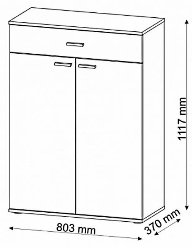 Tumba pentru incaltaminte Sokme Barselona 2D/1S (Artisan Oak/White) - 2