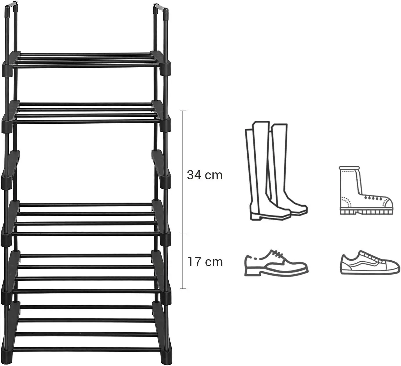 Etajera pentru incaltaminte Songmics LSA23BK (Black)