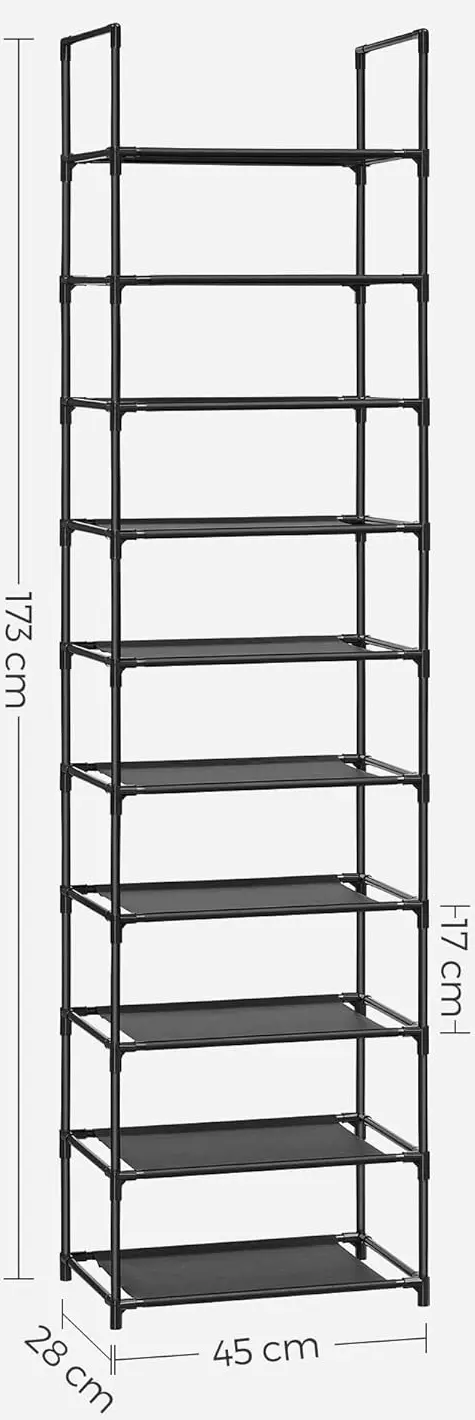 Cтеллаж для обуви Songmics LSH010B02 (Black) - 6