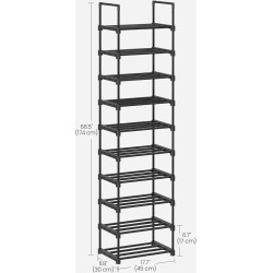 Etajera pentru incaltaminte Songmics LSA25BK (Back) Thumb