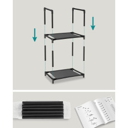 Стеллаж для обуви Songmics LSR110B02 (Black) Thumb