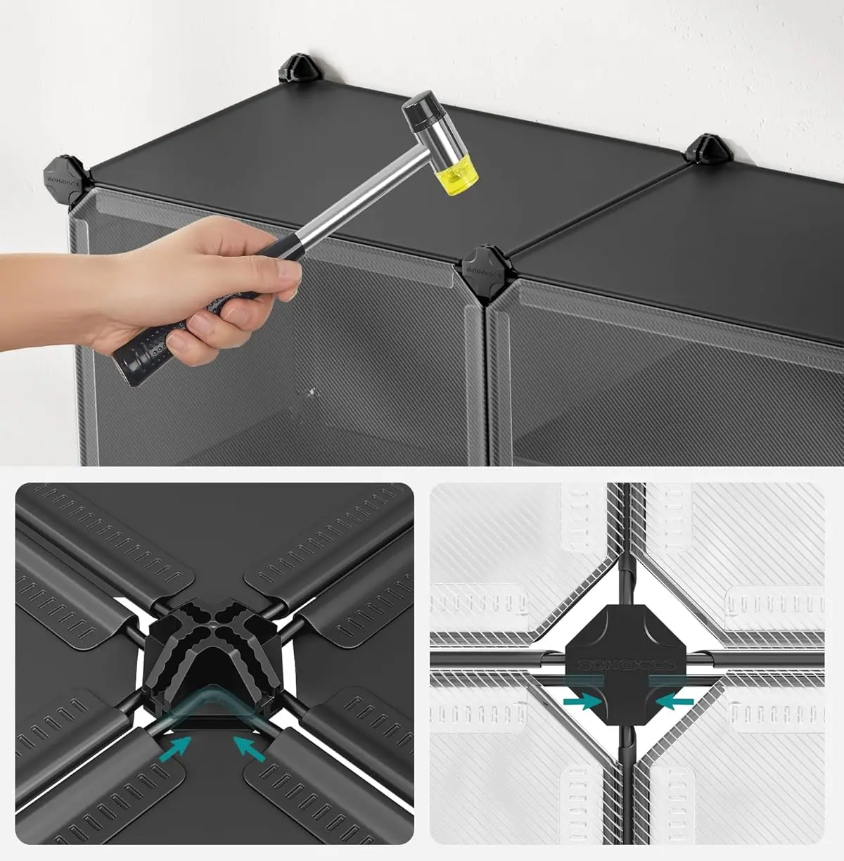 Стеллаж-органайзер для обуви Songmics LPC033B01 (Black) - 4