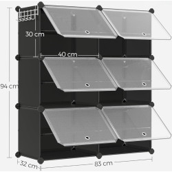 Стеллаж-органайзер для обуви Songmics LPC033B01 (Black) Thumb