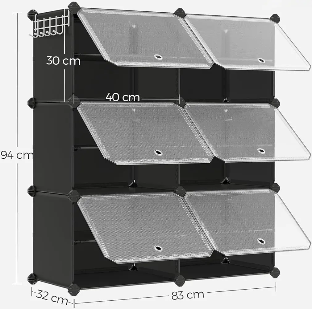 Стеллаж-органайзер для обуви Songmics LPC033B01 (Black) - 6