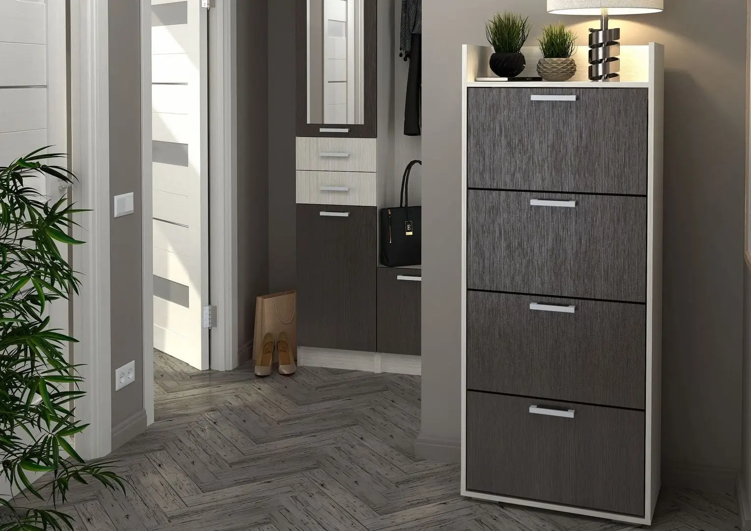 Tumba pentru incaltaminte Стендмебель Deli №3 (Belfort Oak/Wenge) - 2