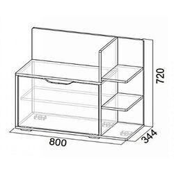 Tumba pentru incaltaminte SV-Mebel Nr.12 Canyon Light/Hickory Light (dreapta) Thumb