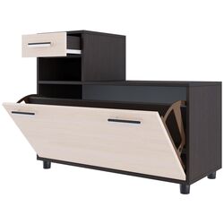 Tumba pentru incaltaminte SV-Mebel Nr.2 Wenge Oak/Milky Oak (cu sertar) Thumb