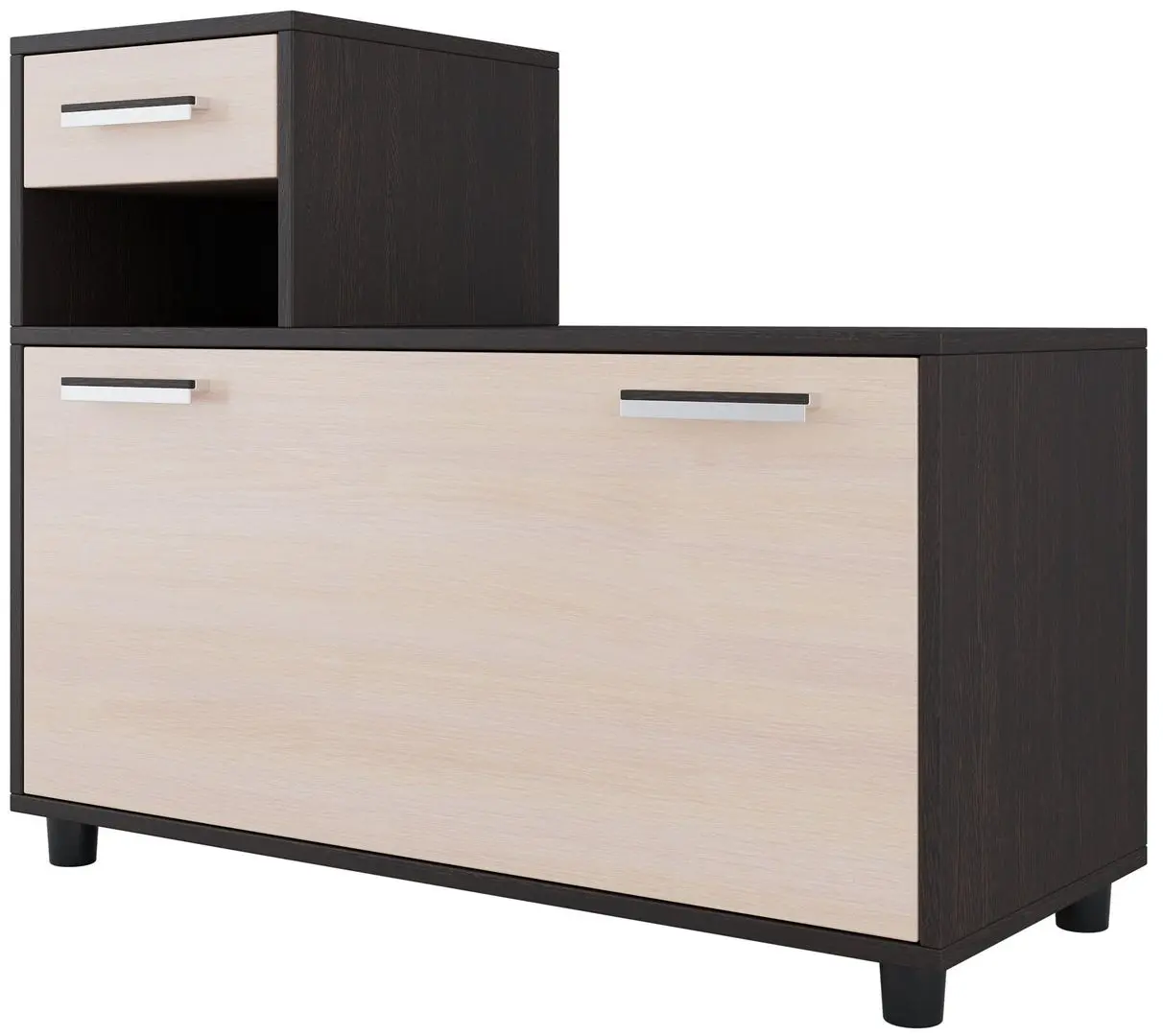 Tumba pentru incaltaminte SV-Mebel Nr.2 Wenge Oak/Milky Oak (cu sertar)