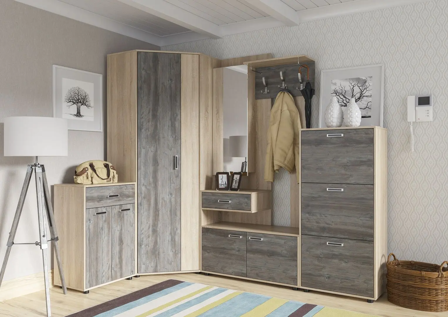 Тумба для обуви SV-Mebel №3 (Дуб Сонома/Сосна Джексон) - 3