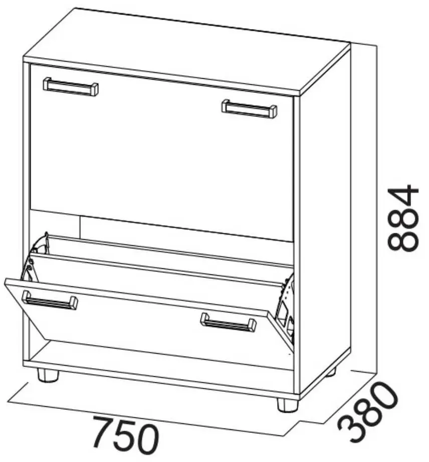Тумба для обуви SV-mebel Визит-1 (Дуб Сонома/Сосна Джексон) - 5