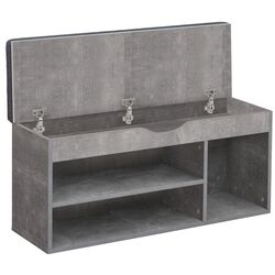Bancheta-etajera pentru incaltaminte Tempo Kondela Fuddy (Concrete/Grey) Thumb