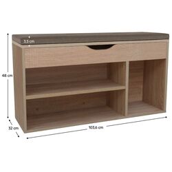 Bancheta-etajera pentru incaltaminte Tempo Kondela Fuddy (Sonoma Oak) Thumb