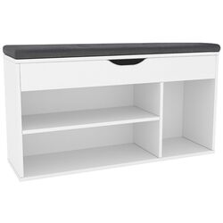 Банкетка-стеллаж для обуви Tempo Kondela Fuddy (White/Grey) Thumb