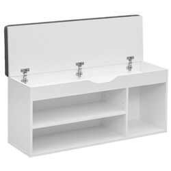 Банкетка-стеллаж для обуви Tempo Kondela Fuddy (White/Grey) Thumb