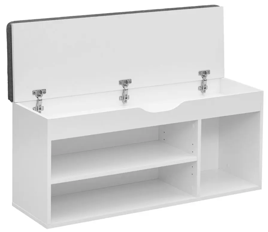 Банкетка-стеллаж для обуви Tempo Kondela Fuddy (White/Grey)