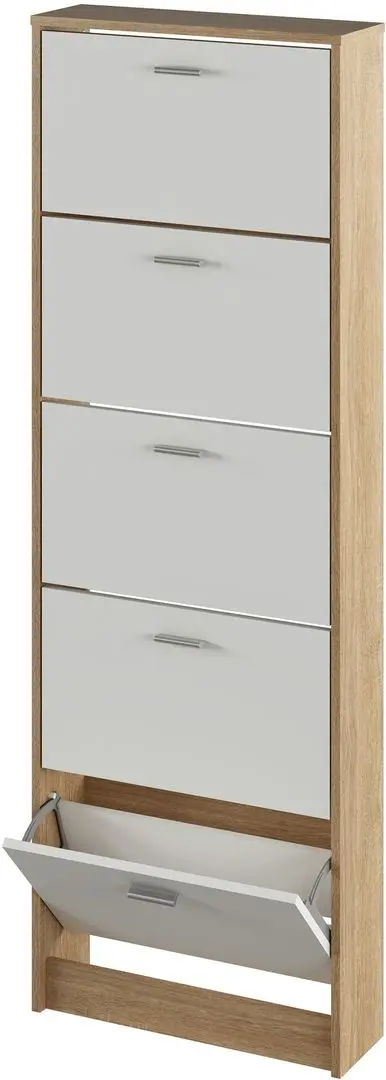 Dulap pentru incaltaminte Tempo Kondela Mobi 15 (Sonoma Oak/White)