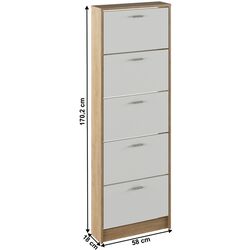 Dulap pentru incaltaminte Tempo Kondela Mobi 15 (Sonoma Oak/White) Thumb