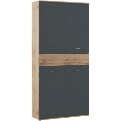 Dulap pentru incaltaminte Tempo Kondela Vilot (Graphite/Wotan Oak) Thumb