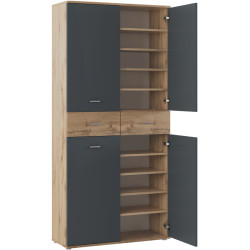 Dulap pentru incaltaminte Tempo Kondela Vilot (Graphite/Wotan Oak) Thumb