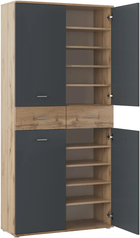 Dulap pentru incaltaminte Tempo Kondela Vilot (Graphite/Wotan Oak)