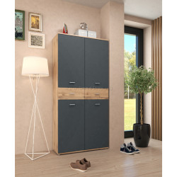 Dulap pentru incaltaminte Tempo Kondela Vilot (Graphite/Wotan Oak)