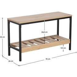 Etajera pentru incaltaminte Tempo Kondela Rest (Oak/Black) Thumb