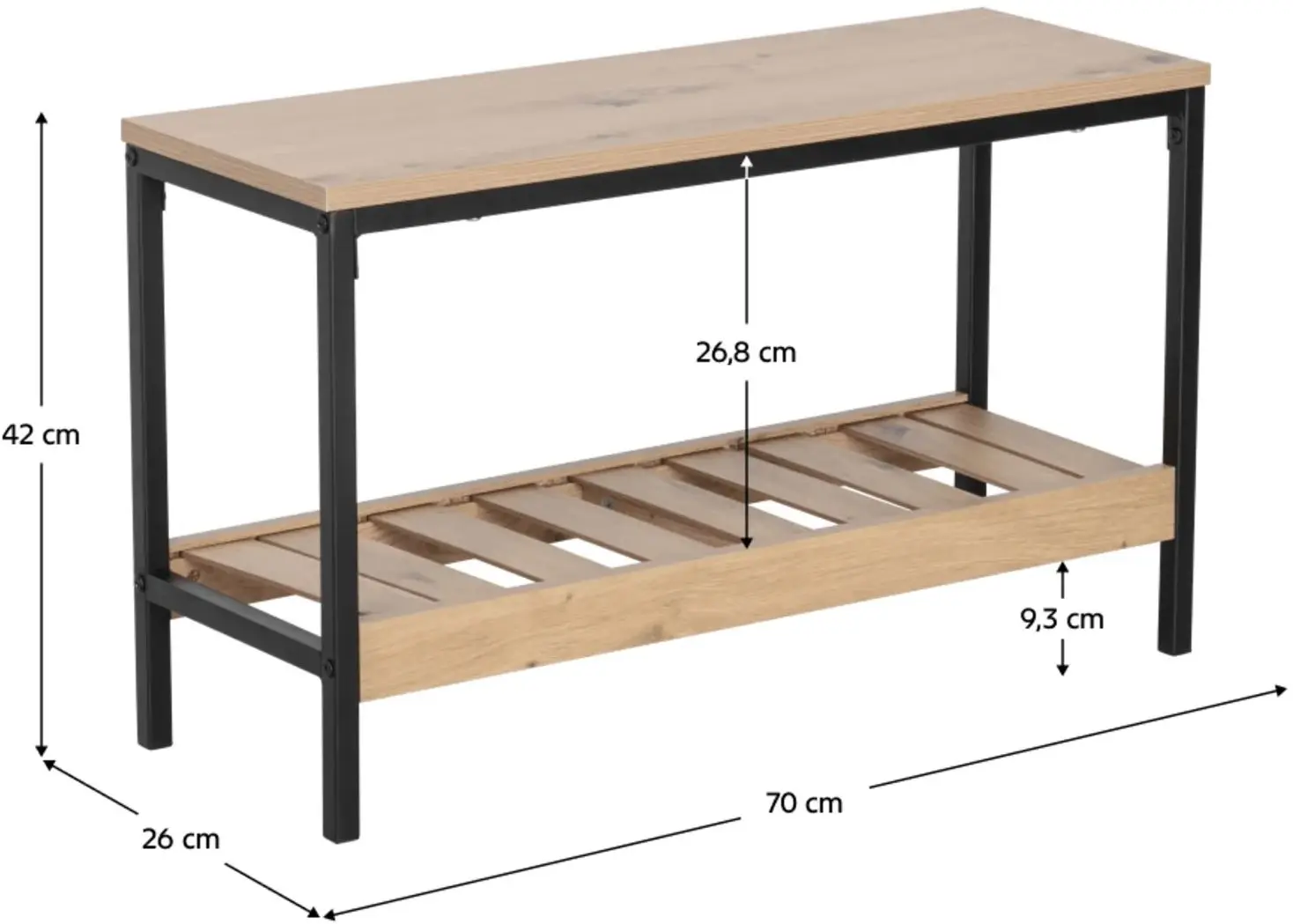 Etajera pentru incaltaminte Tempo Kondela Rest (Oak/Black)