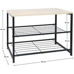 Стеллаж для обуви Tempo Kondela Tadeo (Black/Natural) Thumb