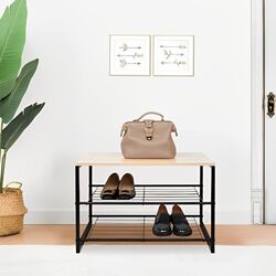 Стеллаж для обуви Tempo Kondela Tadeo (Black/Natural)