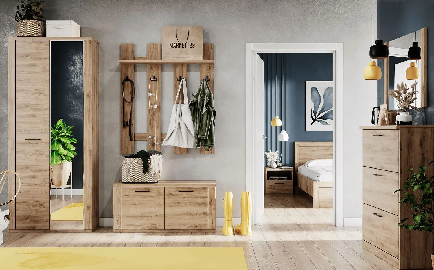 Tumba pentru incaltaminte Tempo Kondela Dorsi 2D (Navarra Oak)