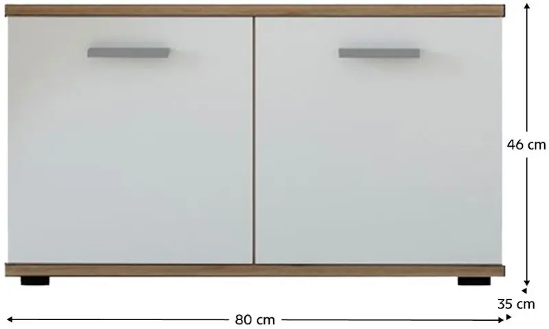 Tumba pentru incaltaminte Tempo Kondela Iria 2D C (Wotan Oak/White)