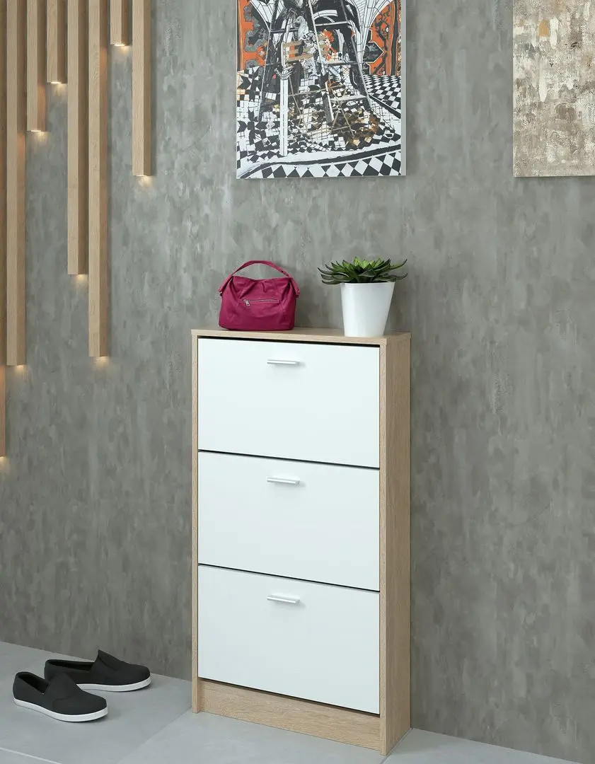 Tumba pentru incaltaminte Tempo Kondela Mobi 13 (Sonoma Oak/White)