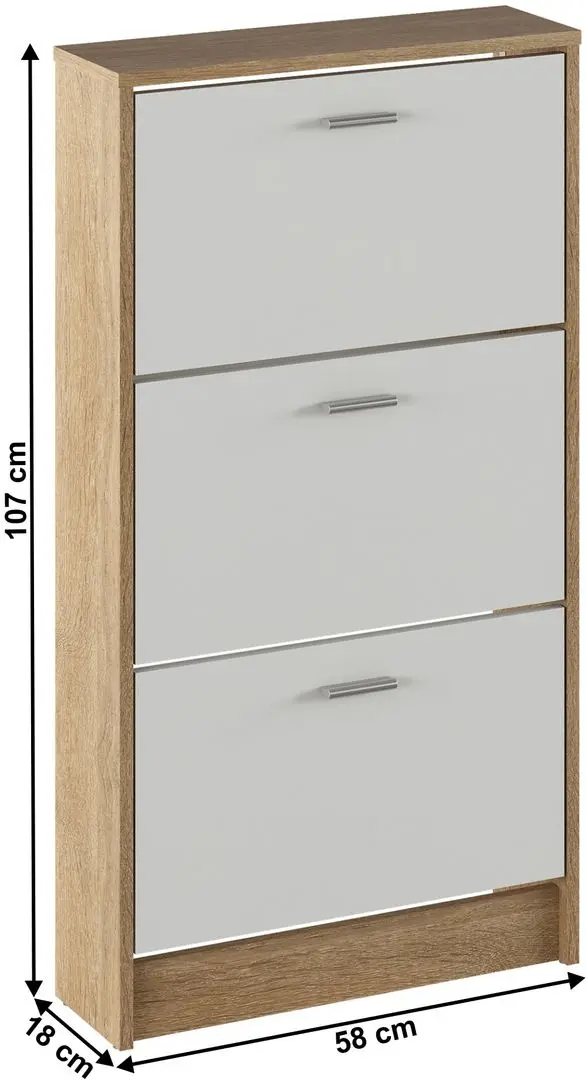 Tumba pentru incaltaminte Tempo Kondela Mobi 13 (Sonoma Oak/White)