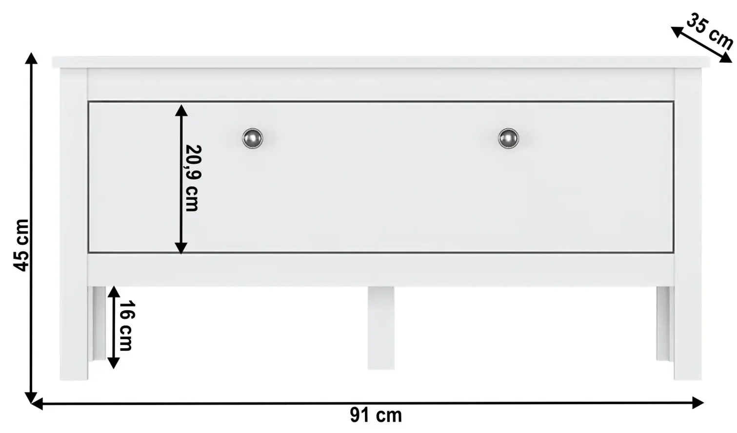 Tumba pentru incaltaminte Tempo Kondela Olje 1K (White)