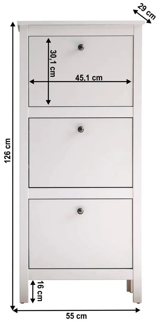 Tumba pentru incaltaminte Tempo Kondela Olje 3K (White) - 2