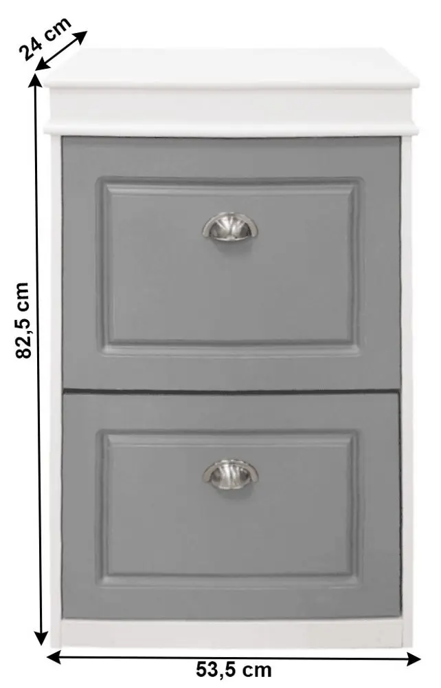 Tumba pentru incaltaminte Tempo Kondela Seber Typ 1 (Gray/White)