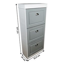 Tumba pentru incaltaminte Tempo Kondela Seber Typ 2 (Gray/White) Thumb