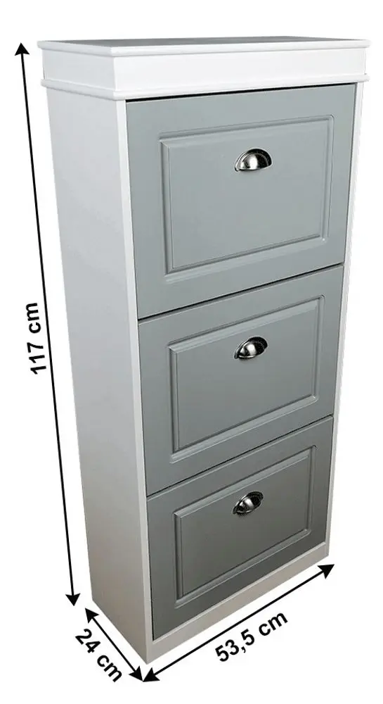 Tumba pentru incaltaminte Tempo Kondela Seber Typ 2 (Gray/White)