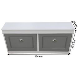 Tumba pentru incaltaminte Tempo Kondela Seber Typ 4 (Gray/White) Thumb