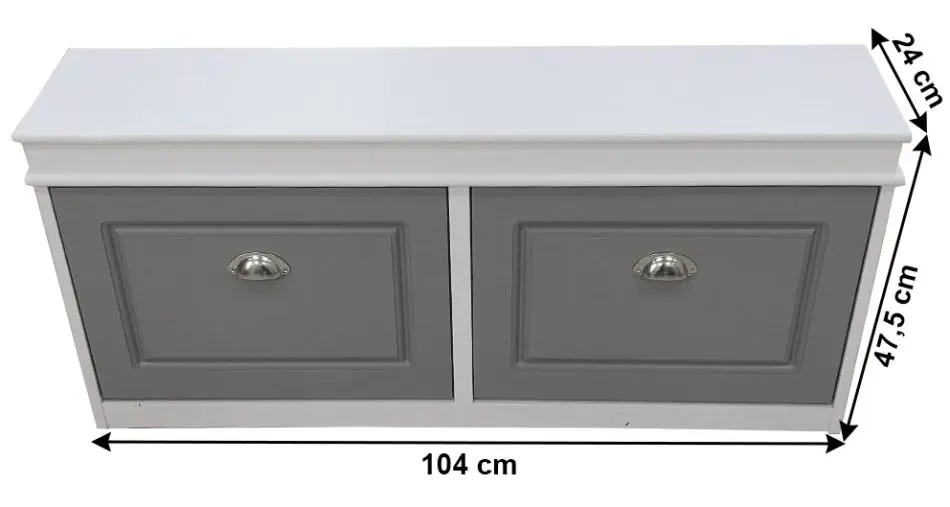 Tumba pentru incaltaminte Tempo Kondela Seber Typ 4 (Gray/White)