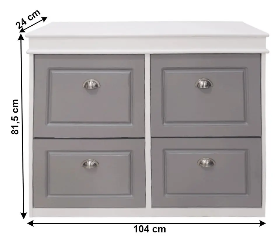 Tumba pentru incaltaminte Tempo Kondela Seber Typ 5 (Gray/White)