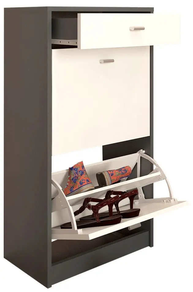 Тумба для обуви Tempo Kondela Vivat New Typ 1 (White/Graphite)