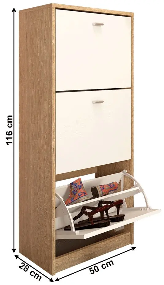 Tumba pentru incaltaminte Tempo Kondela Vivat New Typ 2 (Sonoms Oak/White)