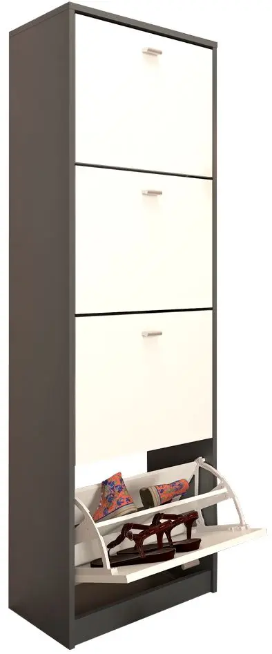 Тумба для обуви Tempo Kondela Vivat New Typ 3 (Graphite/White)