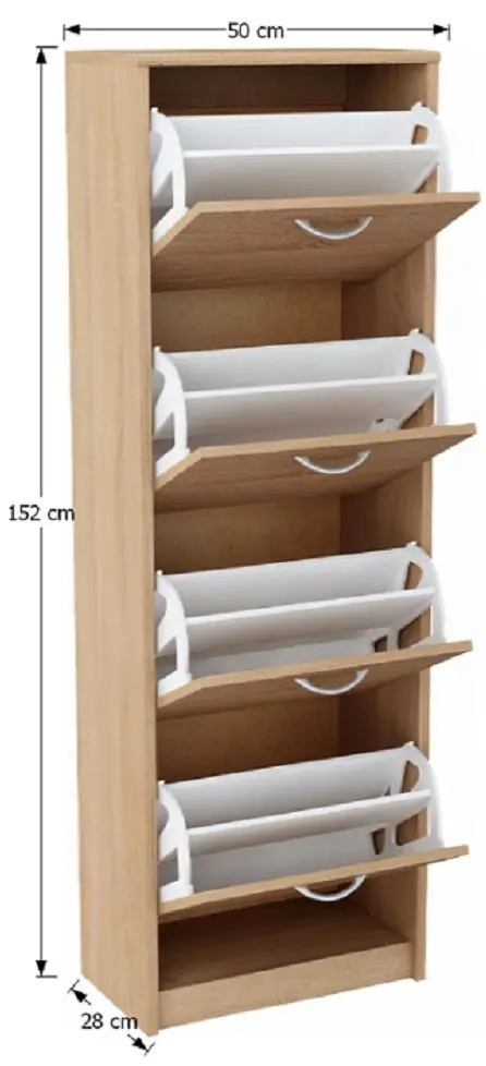 Tumba pentru incaltaminte Tempo Kondela Vivat New Typ 3 (Sonoma Oak/White)